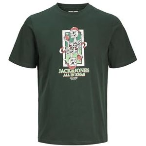 Jack & Jones Jjxmas Christmas Skull Tee Ss Crew Neck, Scarab, S
