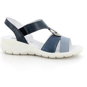 imac spa D.Charlotte Enval sandalen met sleehak voor dames, marineblauw, 37 EU, Marine., 37 EU