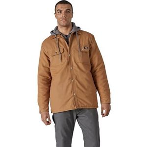 Dickies Heren Fleece Hooded Duck Shirt Jas met Hydroshield Werk Utility Bovenkleding, Bruine Eend, XXL