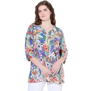 Ulla Popken Blouse  hemelsblauw / lichtlila / gemengde kleuren / oranje