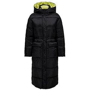 ONLY Women's ONLPUK Long Buffer CC OTW gewatteerde jas, zwart/detail:Lining. Yellow Plum, XL