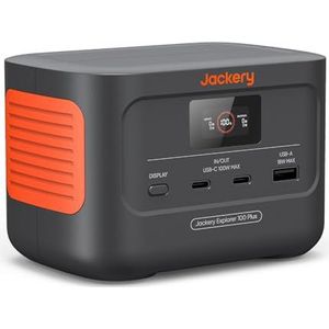 Jackery Explorer Mini Draagbare Elektrische Generator 100 Plus, 99Wh/31000mAh LiFeP04 Batterij Onverwoestbaar, 3 USB-A/C-poorten 128 W Max Output, Grootte met één hand voor Zakelijke Reizen en