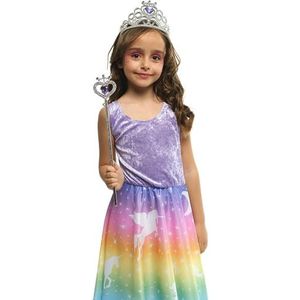 Rubies Prinsessenaccessoireset voor meisjes en jongens, tiara en toverstaf, zilver en paars, kostuumaccessoires voor carnaval, feest en verjaardag