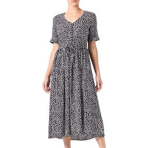 PIECES Dames Pctala Ss String Tie Midi Dress Noos Bc Midijurk, zwart/Aop: dot, L