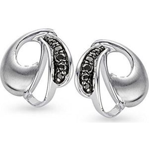 Orphelia ZO-5025 Oorstekers voor dames, 925 sterling zilver, zirkonia, zwart