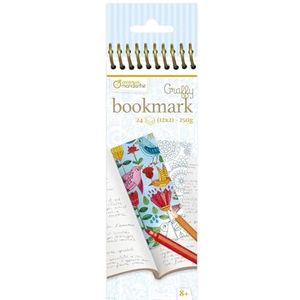 Avenue Mandarine - Ref GY038O - Graffy Bookmark Kleurplaat - Mandala & Flower Designs - Spiralbound Notebook, 14,5 cm x 6cm, 24 bladwijzers om te kleuren, 12 ontwerpen, 250 g/m² papier
