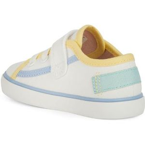 Geox B GISLI Girl A Sneakers voor babymeisjes, wit/geel (LT Yellow), Wit Lt Geel, 22 EU