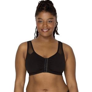 Fruit of the Loom Comfort Front Close sportbeha voor dames, met mesh-bandjes, ondoorzichtig, Zwart, 66