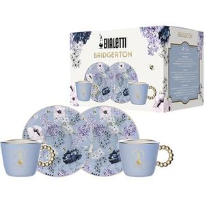 Bialetti Bridgerton Set van 2 kopjes en 2 schoteltjes, porselein, 80 ml