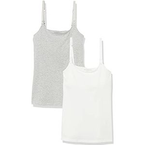 Amazon Essentials Zwangerschapsvriendelijk hemdje voor dames, set van 2, lichtgrijs heather, XS