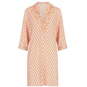 Mint & Mia Dames Jersey tuniek casual jurk, koraalrood-multicolor, 42