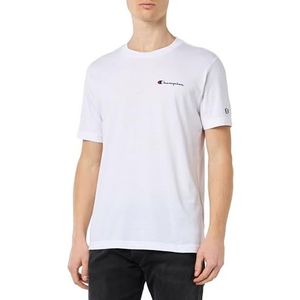 Champion Legacy Icons Small Script Logo S/S Crewneck T-shirt, wit, S heren SS24, Wit, S