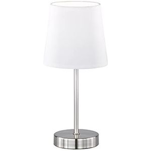 WOFI Cesena tafellamp, 1-lamp, wit, diameter ca. 14 cm, hoogte ca. 32 cm, stoffen kap 832401060000, kap (mat) wit, 1 stuks