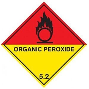 Caledonia Signs 24514U Organic Peroxide Diamond Sign, Zelfklevend Vinyl, 100 mm x 100 mm