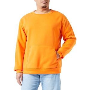 Colina Gebreid sweatshirt voor heren met ronde hals polyester oranje maat XL, oranje, XL