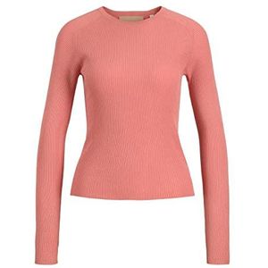 JACK & JONES Jjxx Jxtaya Ls Ribbed Crew Neck Knit Pullover voor dames, koraalrood, XS
