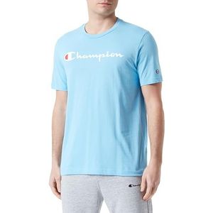 Champion Legacy Icons S/S Crewneck T-shirt, blauw, S heren SS24, Lichtblauw, S