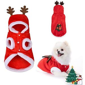 Nobleza - Kerstkostuum voor honden, kersthondenkleding voor kleine honden, kerstkleding voor honden/katten, kerstmankostuum voor huisdieren, creatieve Kerstmis hondenkostuum