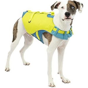 Kurgo Surf n' Turf Hondenzwemvest, zwemvest voor zwemmen en varen, reddingsvest voor honden met reddingshandgreep en reflecterende accenten, machinewasbaar, blauw/groen, extra klein