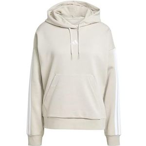 adidas Mujer ESSENTIALS 3-STRIPES FLEECE HOODIE, wonder alumina/white, M