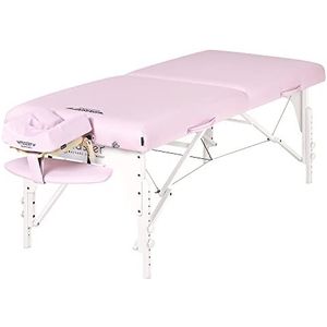 Master Massage 71cm Montclair Mobiel massagebed inklapbaar massagebed massagebank cosmetische ligbed Portable Beauty bed van hout kristal roze