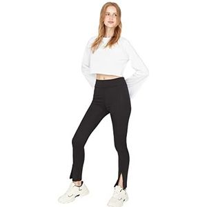 Trendyol Dames Loungewear Hoge Taille Skinny fit Broek, Zwart, M