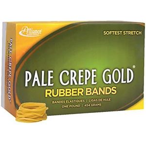 Alliance Rubber 20125 bleke crêpe gouden elastiekjes maat #12, 1 pond doos bevat ca. 3850 banden (1 3/4"" x 1/16"", gouden crêpe)