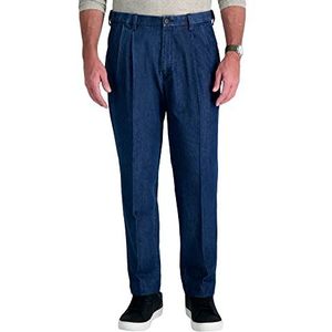 Haggar Plooien en platte voorkant denim voor heren - normale en grote en hoge maten, Medium Blauw, 36W / 32L