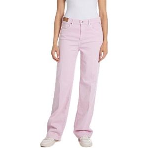 Replay Dames Relaxed Fit Straight Leg Jeans Melja, 066 Bubble Pink, 33W x 34L