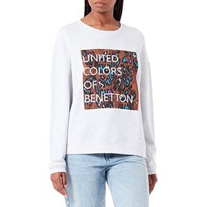 United Colors of Benetton Tricot G/C M/L 3J68D101R Sweatshirt met capuchon, grijze print patroon 917, XS dames