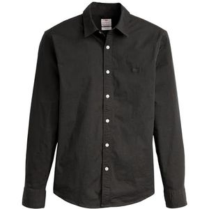 Levi's Herenoverhemd met lange mouwen voor batterij, Housemark, jet black, XS