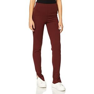 NA-KD Vrouwen Zijsplit Jersey Broek Casual, Bourgondy, XXS