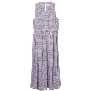 Jurk - Midi - Zachte Viscosestof - All-over Print - Schattige Kraag met Ruches