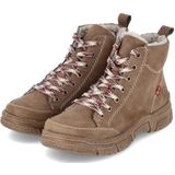 Rieker - Veterlaarsjes - Lichtbruin - Imitatieleder - Platte Hak