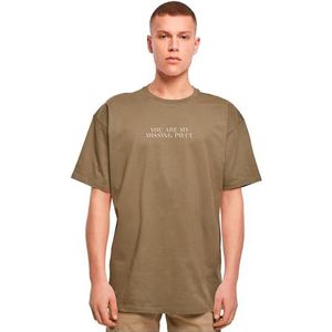 Merchcode Heren T-shirt Missing Peace Heavy Oversize Tee, Oversized Fit, 100% Katoen, olijfgroen, M