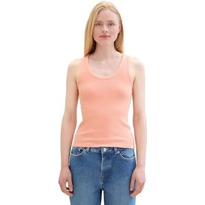 TOM TAILOR Denim Basic tanktop voor dames met ribstof, 35155 - Burnt Terracotta, XXL