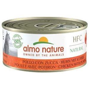 Almo Nature - HFC Natural met kip met pompoen - nat voer voor volwassen katten: 24 blikjes van 150 g