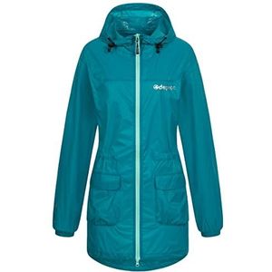 Deproc Active Lynn Regenjas voor dames, met capuchon, waterdicht, weerbestendig, windbreaker, overgangsjas, Aruba Blue., 36