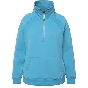 Ulla Popken, Dames, grote maten, sweatshirt met ritssluiting, mauve, 46-48