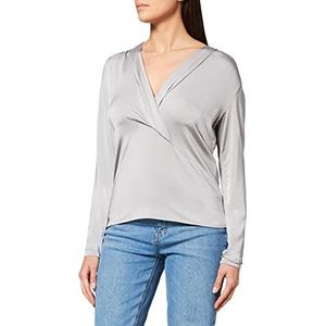 s.Oliver BLACK LABEL T-shirt met lange mouwen, regular fit voor dames, Lichtgrijs, 46 NL