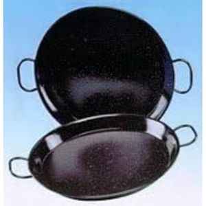 La Ideal Geëmailleerd Staal Paella Pan, Zwart, 24 cm