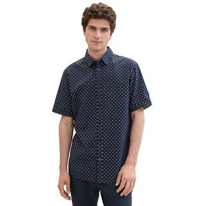 TOM TAILOR heren overhemd, 35376 - Navy Geometric Minimal Design, 3XL