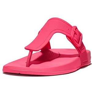 Fitflop Iqpillow Adj Toe Post Platte sandaal voor dames, Pop Roze, 37 EU