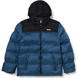 Schott NYC UTAH2 Donsjas met capuchon en schouderriem, zwart, staalblauw, XL voor volwassenen