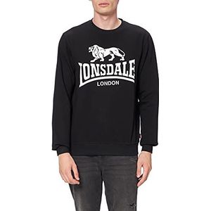 Lonsdale Gosport Sweatshirt voor heren, Crewneck sweatshirt, zwart, S