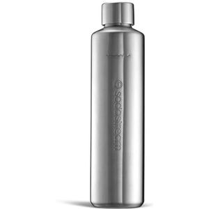 SodaStream Metalen fles 1L, passend E-Duo, 1 stuk, zilver, 26 cm hoog