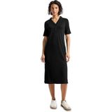 Street One Dames Polo-jurk met geribde structuur in Zwart, in size: 34