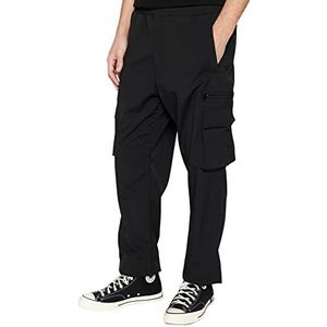 Trendyol Heren Herren Gerade Jogger Normale Taille Hose Shorts, Zwart, XL