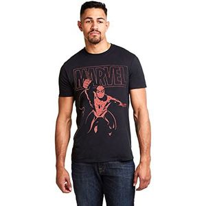 Marvel Heren Spiderman Logo Swing T-shirt, Zwart, M
