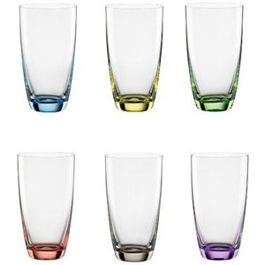 Bohemia Cristal 093 006 051 Longdrinkbeker ca. 350 ml van kristalglas set van 6 ""Viva Colori